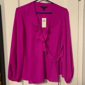 Pink wrap blouse
